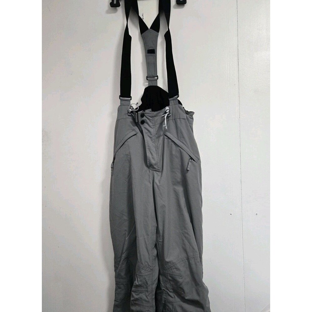 Rossignol Snow Pants Mens M‎ Grey Insulated Ski Bib Adjustable Suspenders